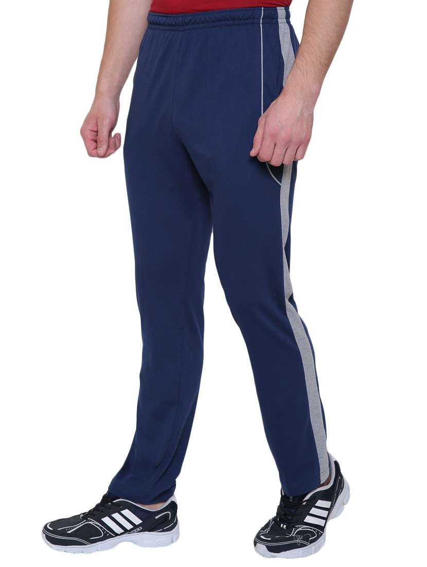 blue cotton  full length track pant - 14999294 -  Standard Image - 1