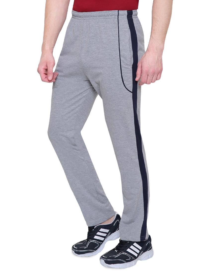 grey cotton full length track pant - 14999899 - Standard Image - 1
