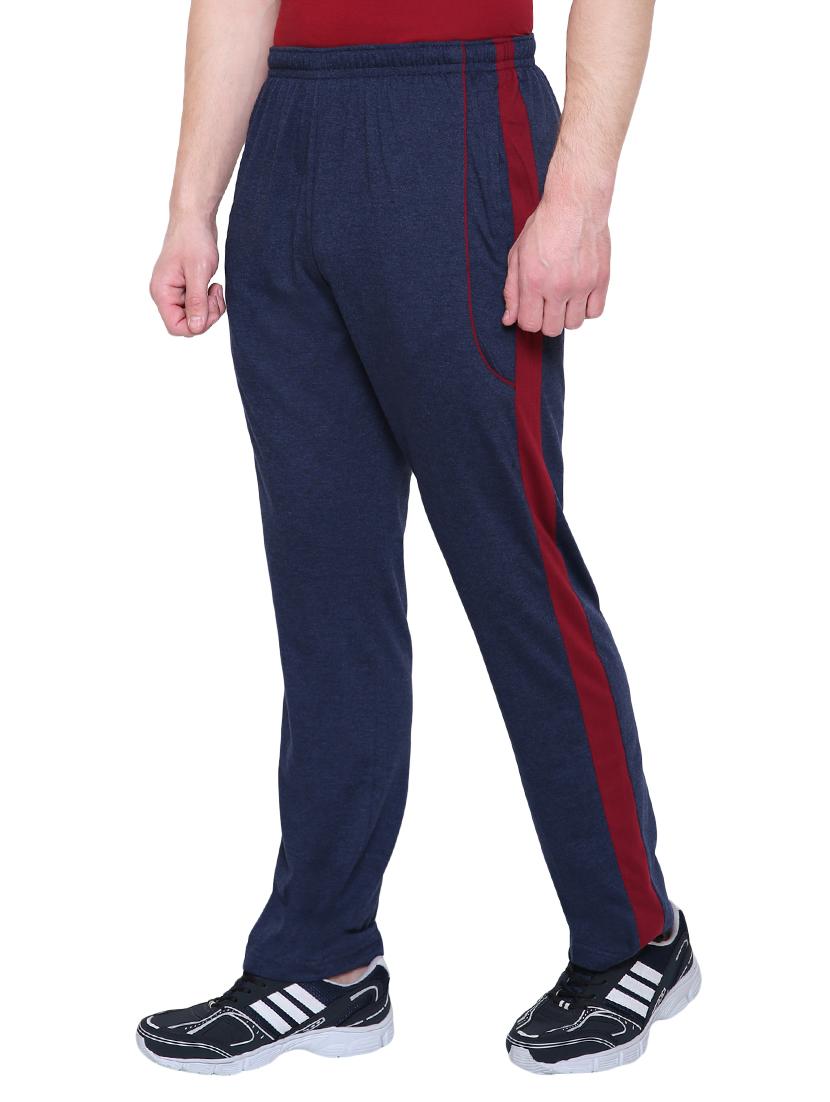 blue cotton full length track pant - 14999902 - Standard Image - 1