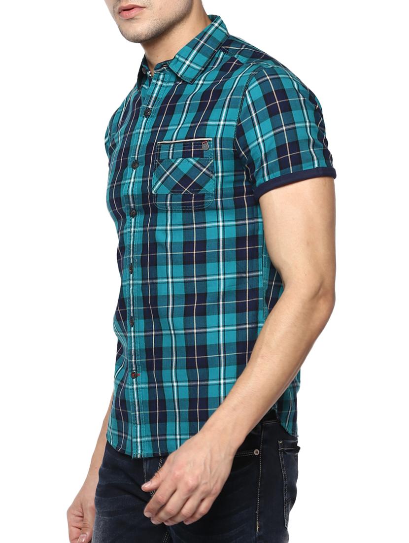 blue cotton casual shirt - 15000743 - Standard Image - 1