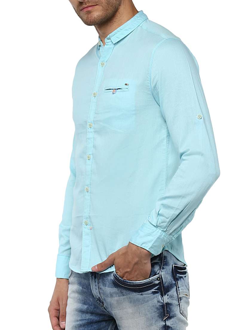 blue cotton casual shirt - 15000748 -  Standard Image - 1