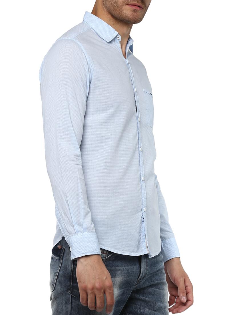 light blue cotton casual shirt - 15000769 - Standard Image - 1