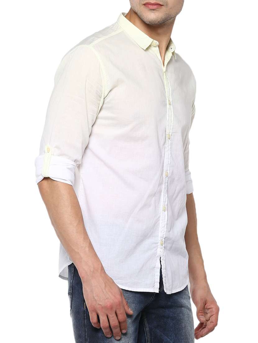yellow cotton casual shirt - 15000772 - Standard Image - 1