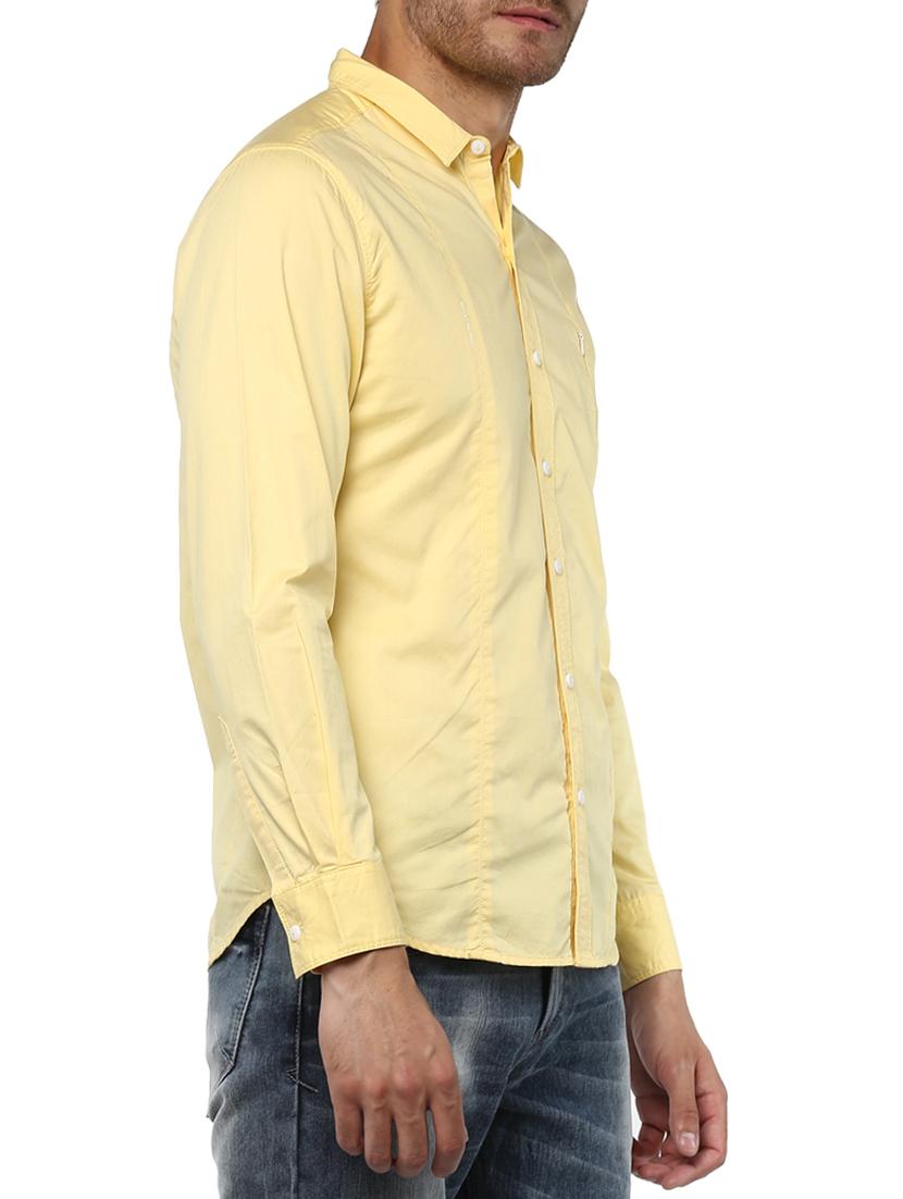 yellow cotton casual shirt - 15000776 - Standard Image - 1