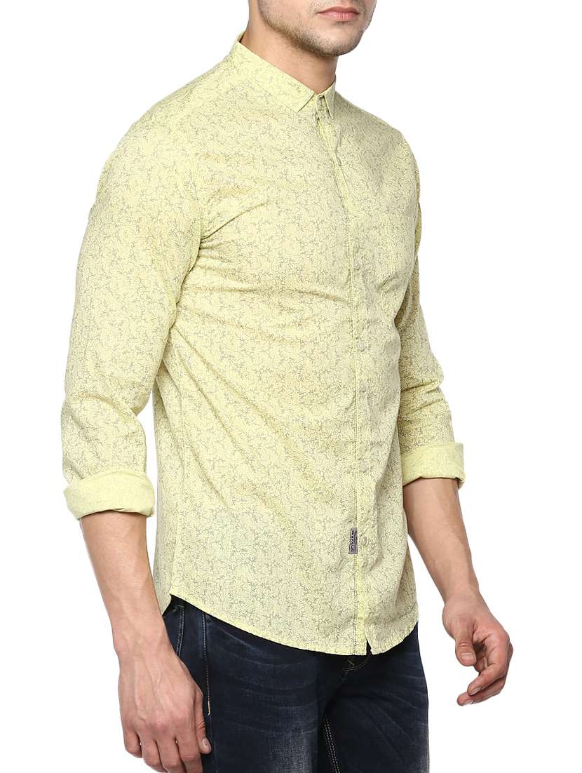 yellow cotton casual shirt - 15000796 -  Standard Image - 1