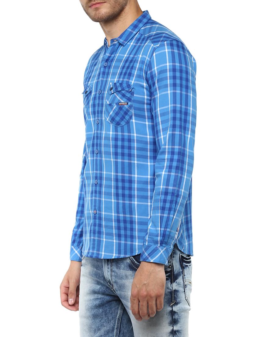 blue cotton casual shirt - 15000848 - Standard Image - 1