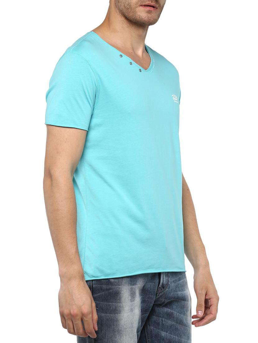 turquoise cotton t-shirt - 15000874 - Standard Image - 1