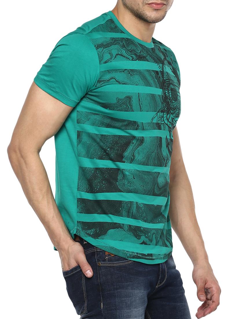 green cotton front print tshirt - 15000922 - Standard Image - 1