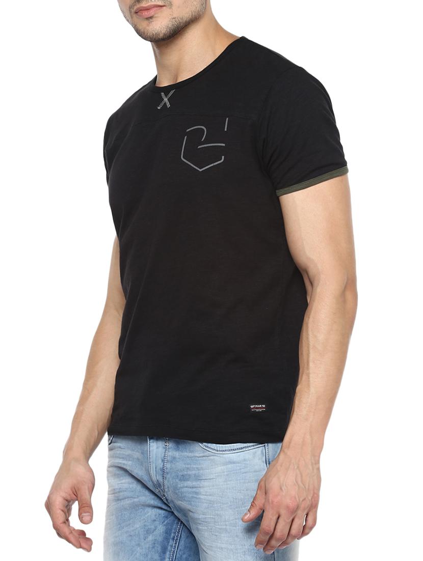 black cotton t-shirt - 15000927 - Standard Image - 1