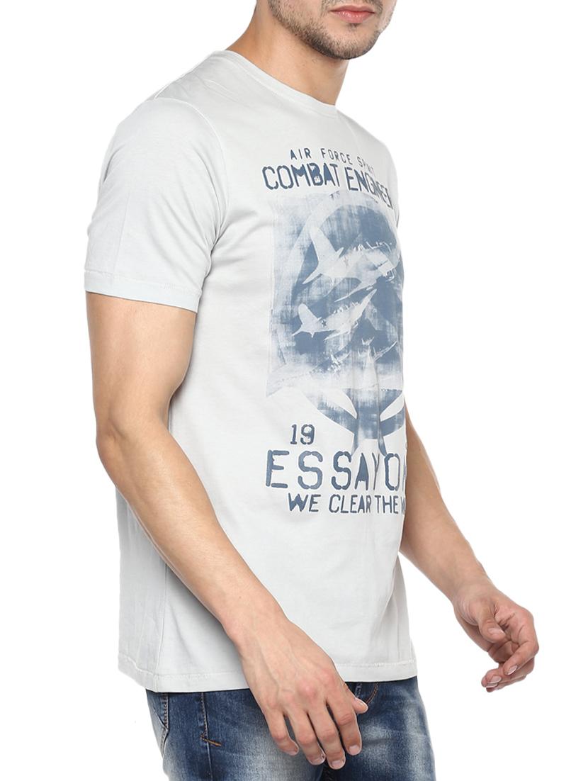grey cotton front print tshirt - 15000944 -  Standard Image - 1