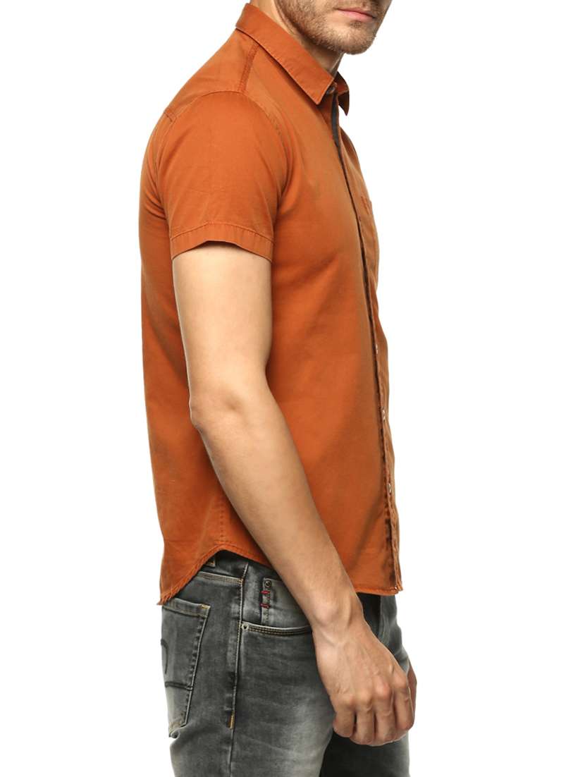 orange cotton casual shirt - 15000996 -  Standard Image - 1