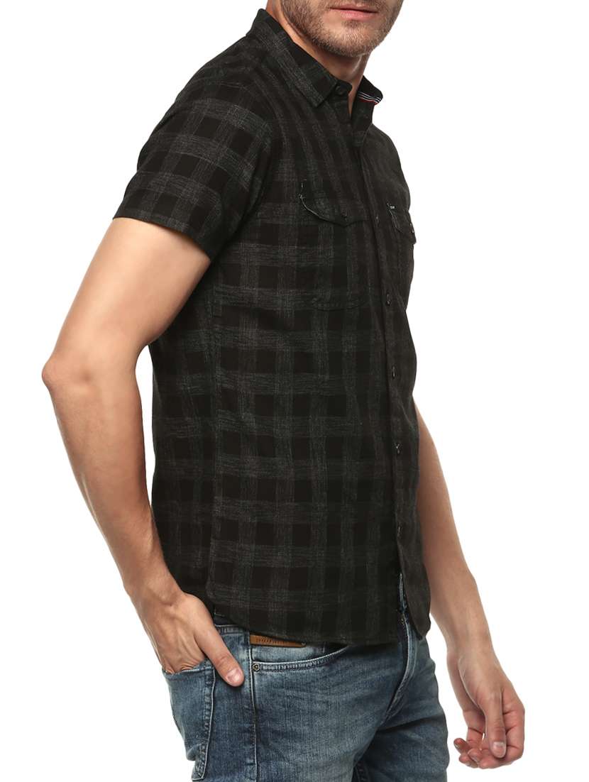 black cotton casual shirt - 15001005 -  Standard Image - 1