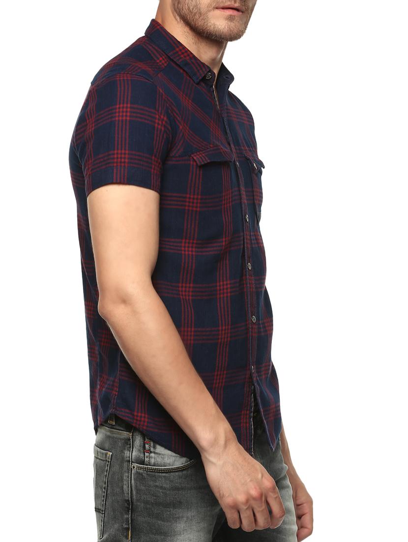 navy blue cotton casual shirt - 15001012 -  Standard Image - 1