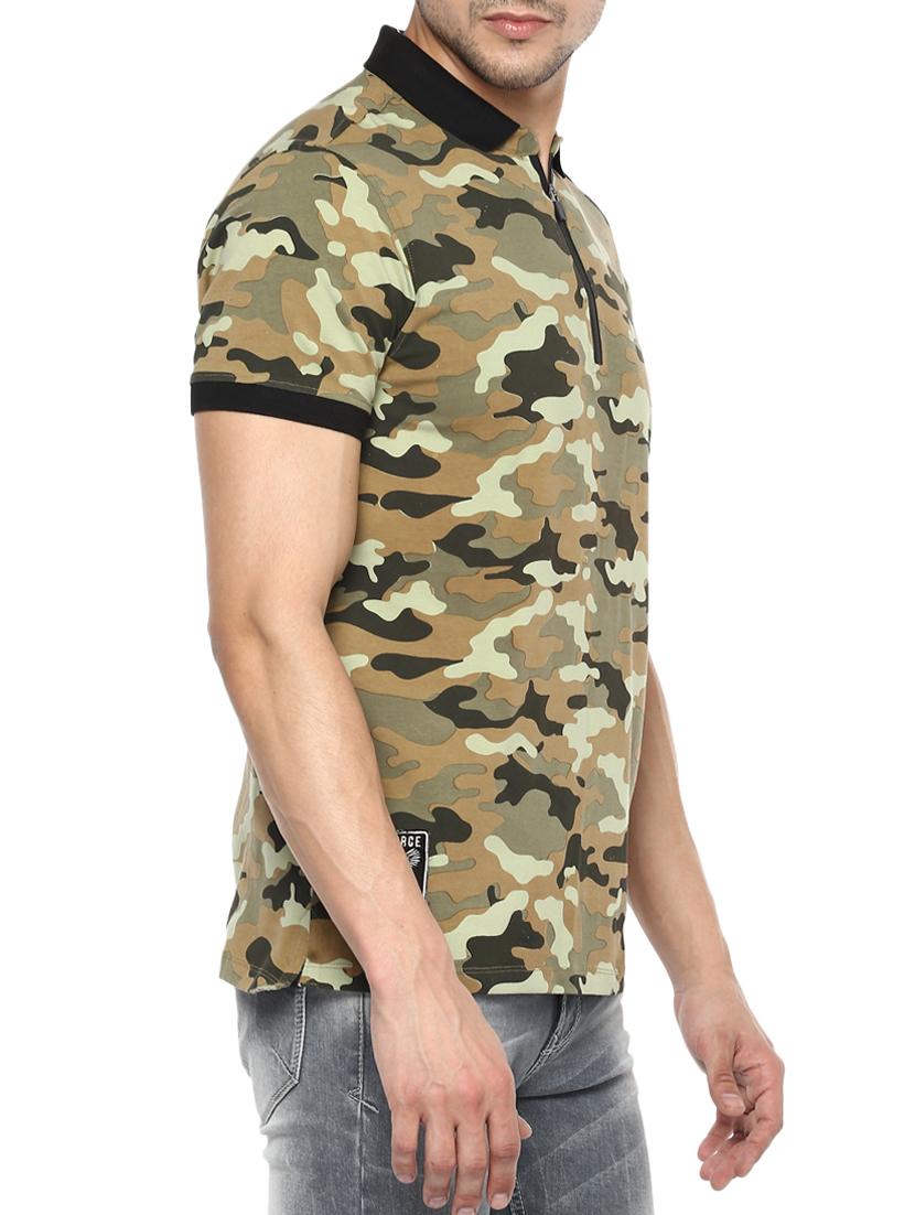 green cotton all over print tshirt - 15001039 -  Standard Image - 1