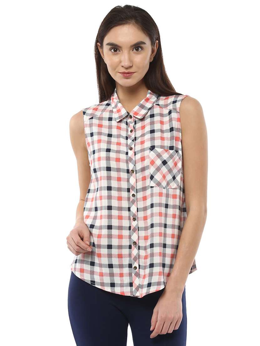 white checkered shirt