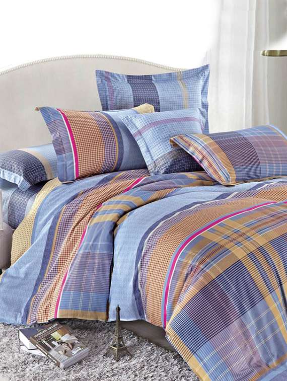 multi colored 200 tc double comforter set