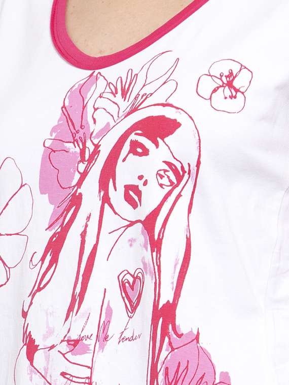 women's front print v neck t-shirt - 15006114 -  Standard Image - 4