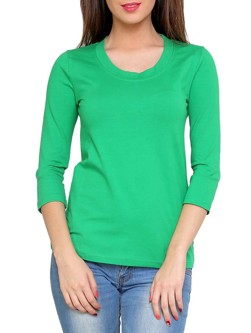 women's plain round neck t-shirt