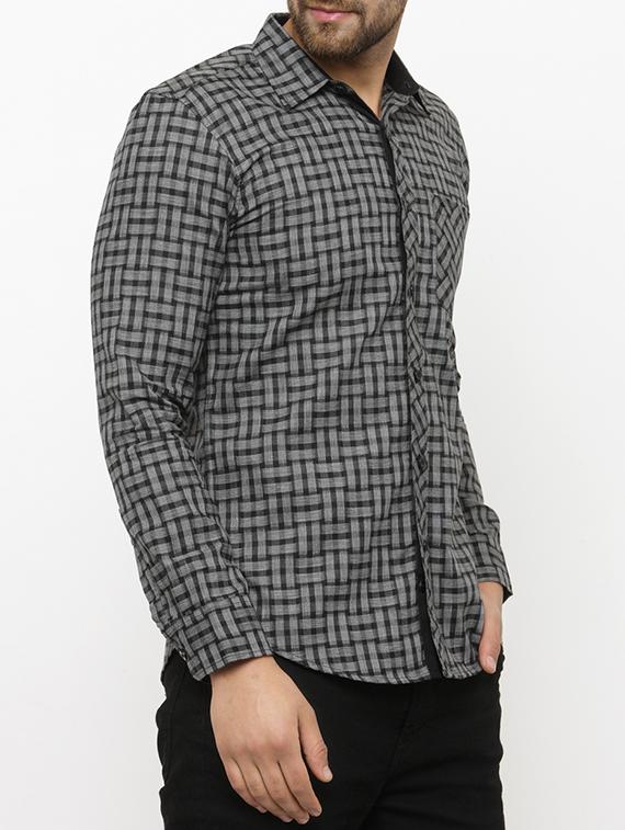 grey cotton casual shirt - 15007093 - Standard Image - 1