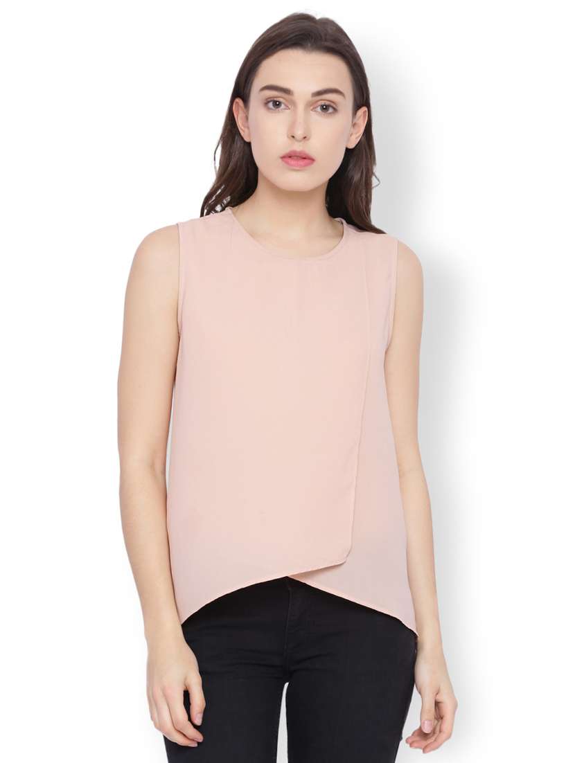 blush pink faux wrap top