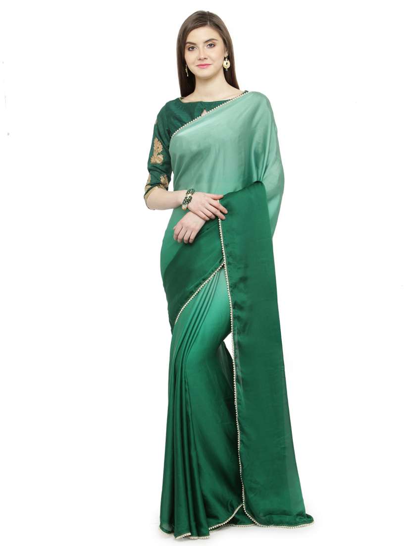 ombre plain saree