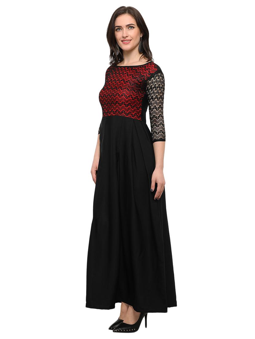 laced panel pleated maxi dress - 15009082 - Standard Image - 1