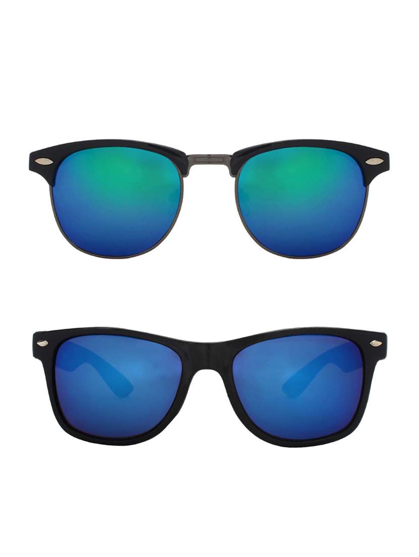 zyaden combo of two sunglasses clubmaster & wayfarer - pack of 2