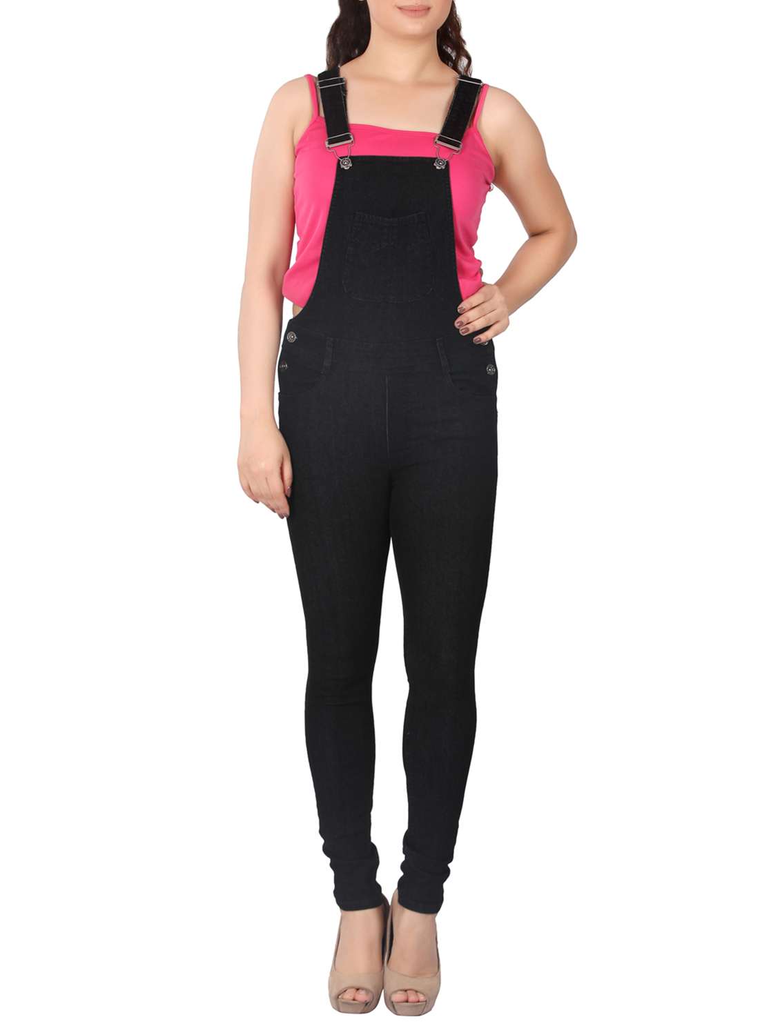 pocket patch denim dungaree 