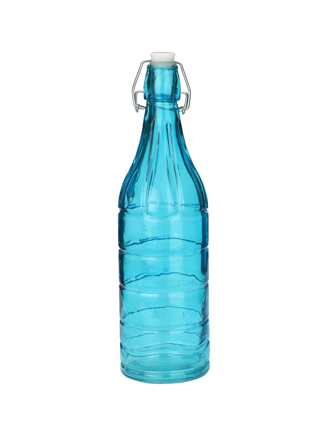 blue designer glass bottle