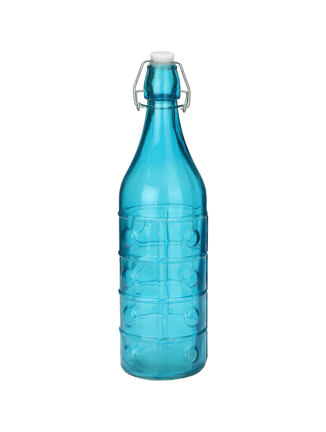 blue designer glass bottle