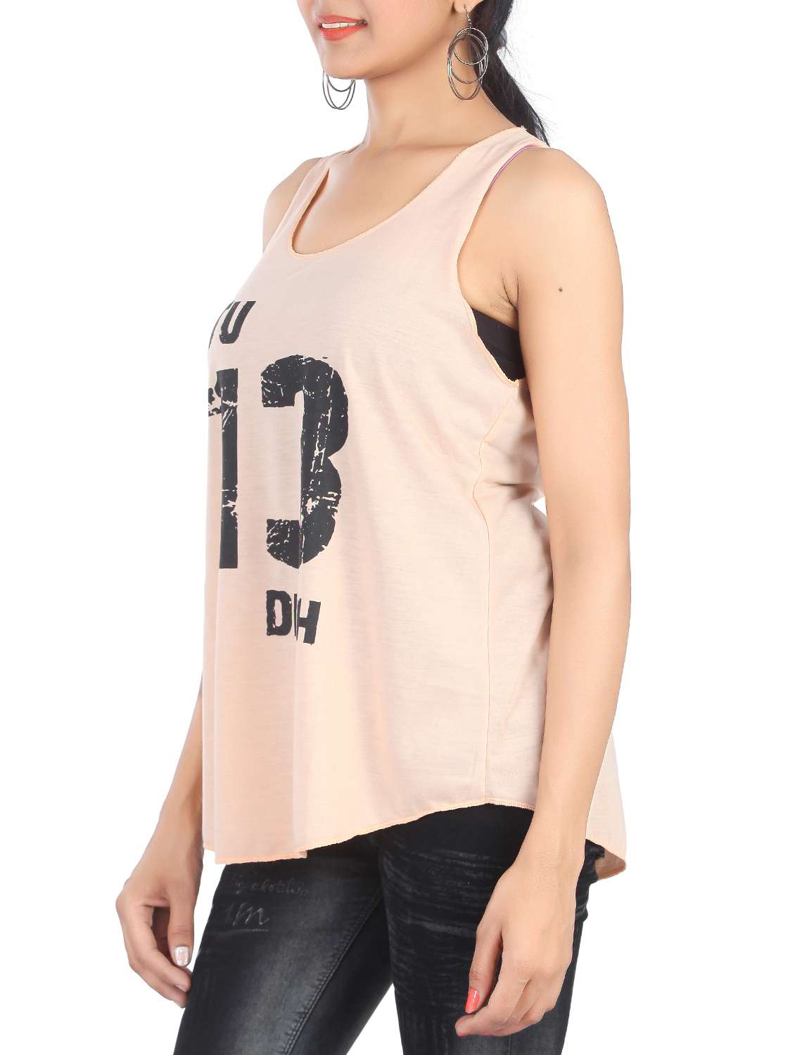 women's front print scoop neck t-shirt - 15020547 -  Standard Image - 1