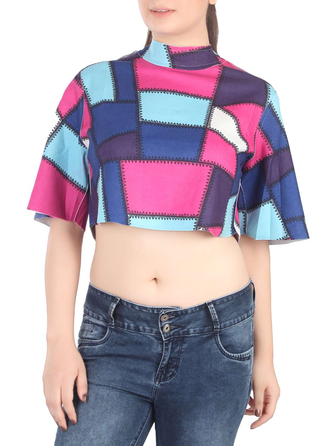 women's crop turtle neck top