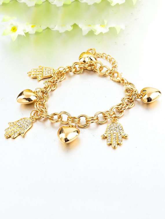 green metal links bracelet