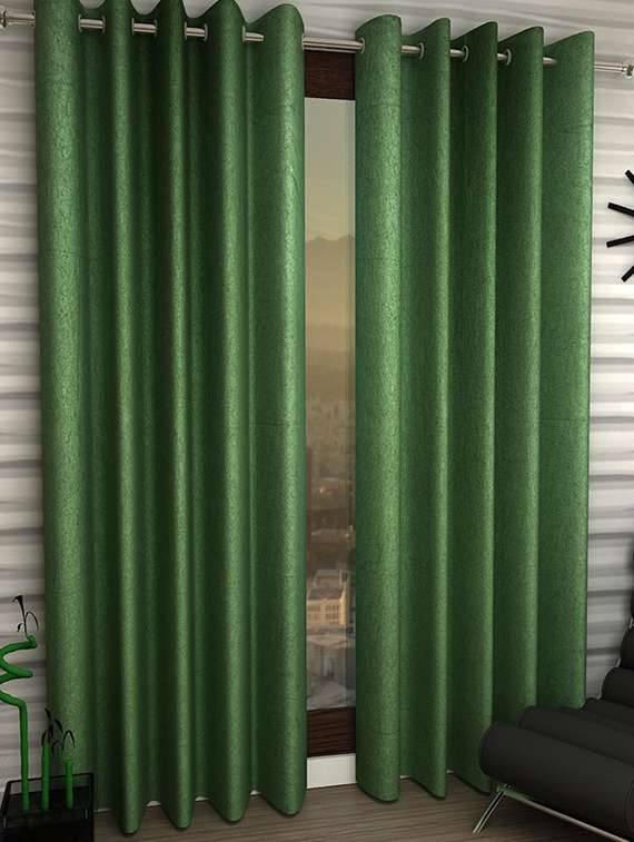 set of 2 polyester long door curtains