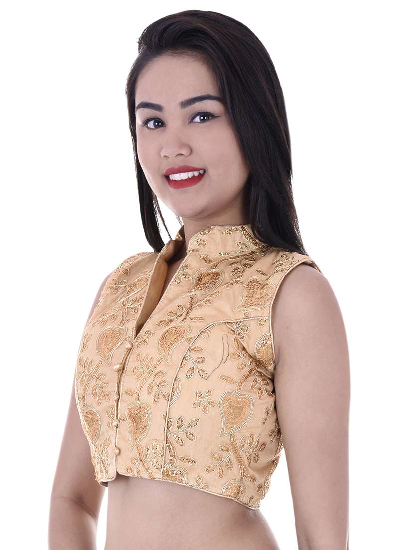 gold net embroidered blouse - 15025233 -  Standard Image - 1