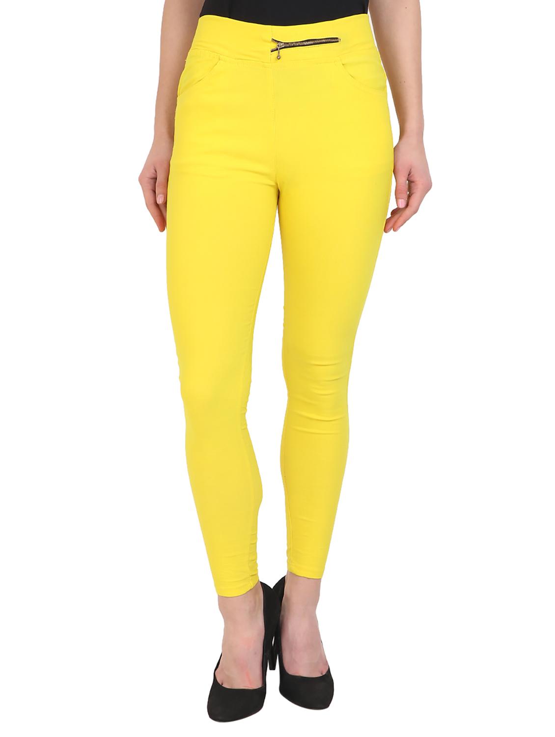 yellow cotton jeggings - 15027536 -  Zoom Image - 0