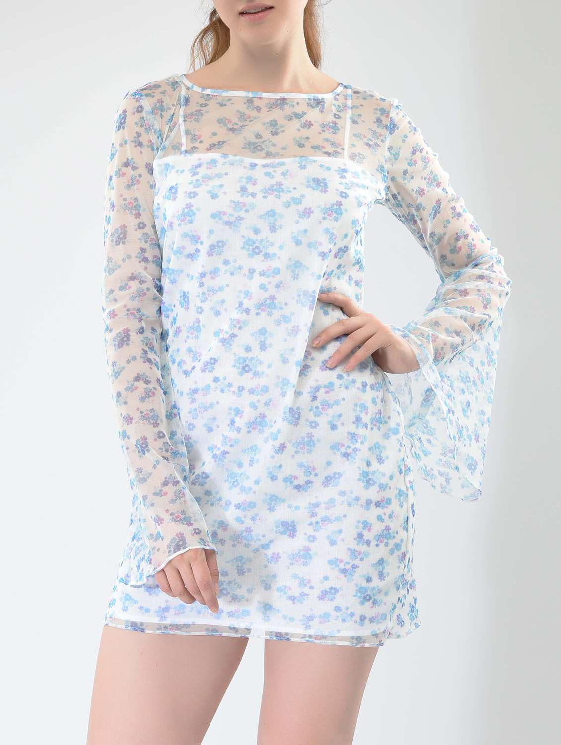 white net floral sheath dress