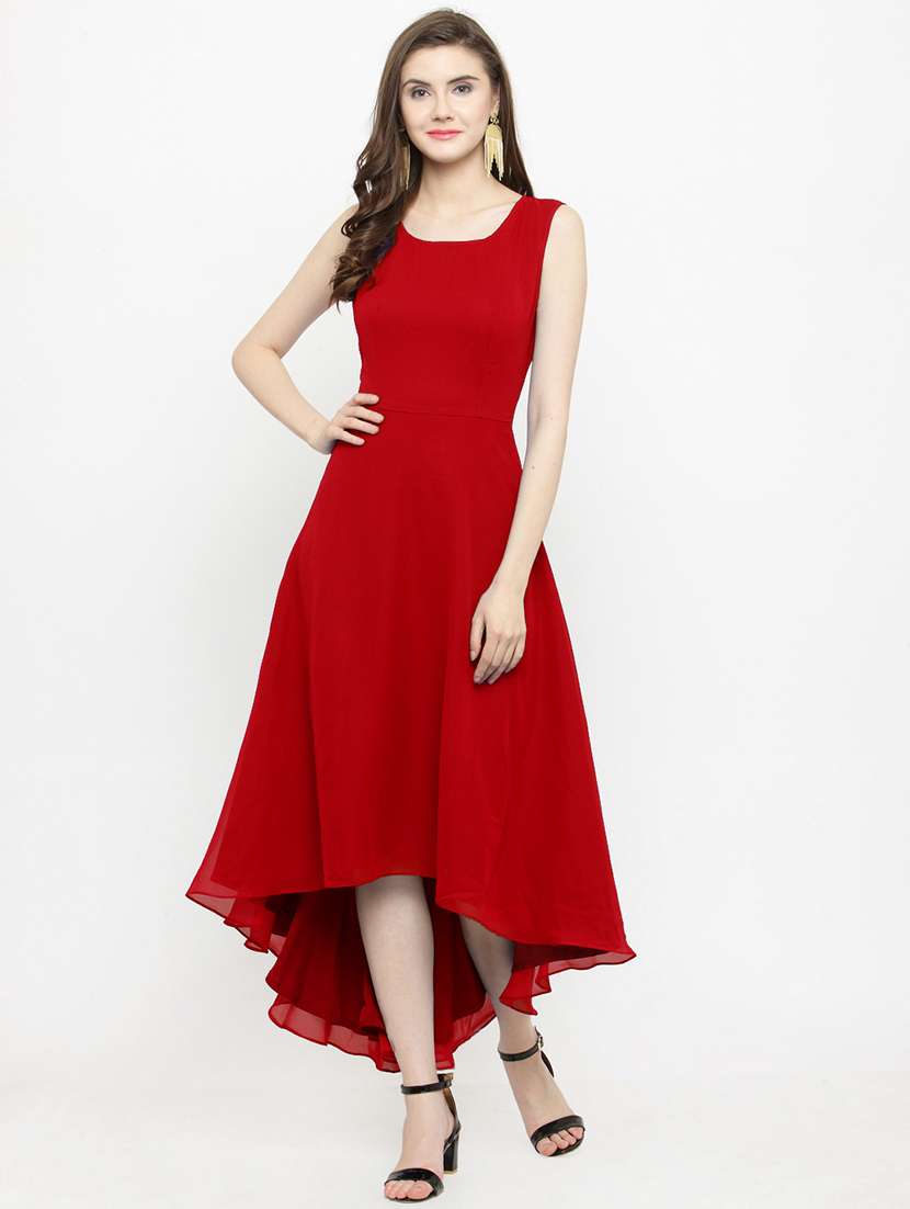 round neck asymmetric dress 