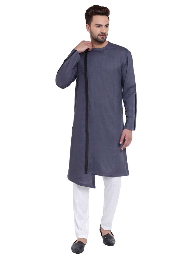 grey rayon ethnic wear set
