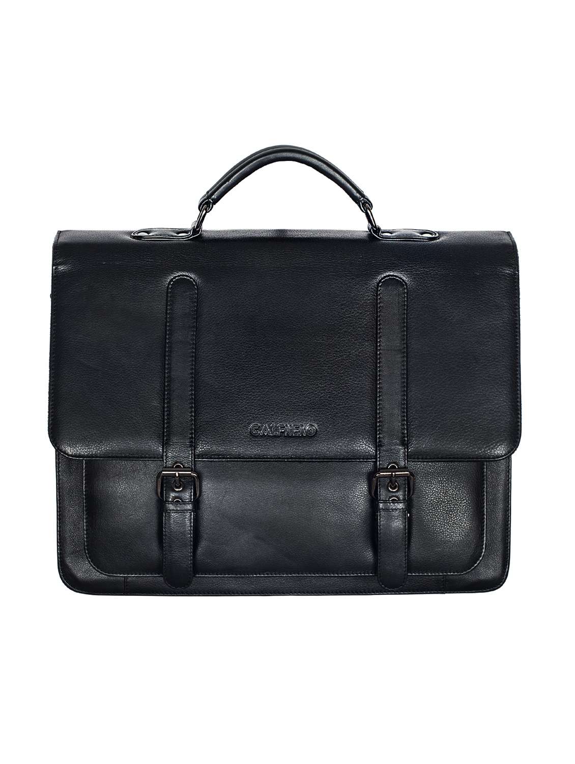 black leather messengerbag