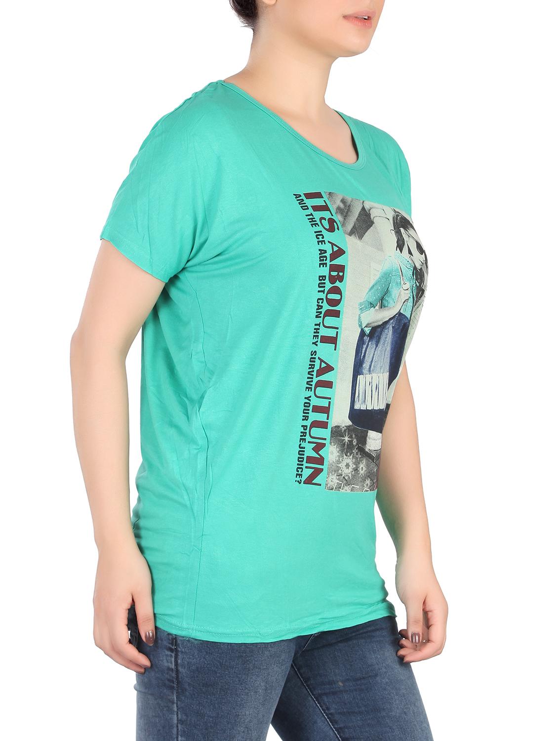 women's front print round neck t-shirt - 15032156 -  Standard Image - 1