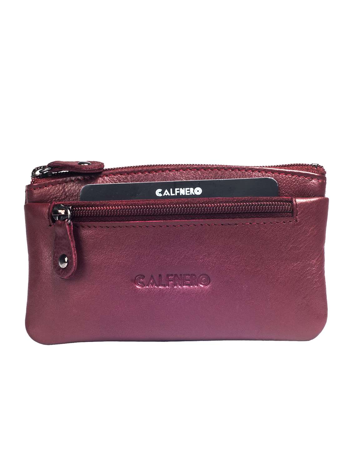 maroon leather wallet
