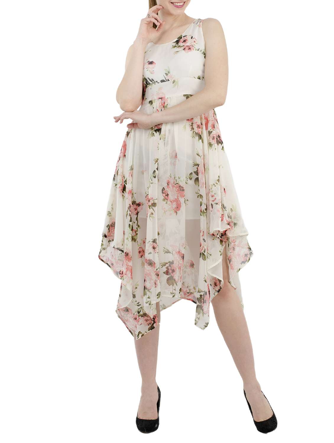 women's asymmetric floral dress