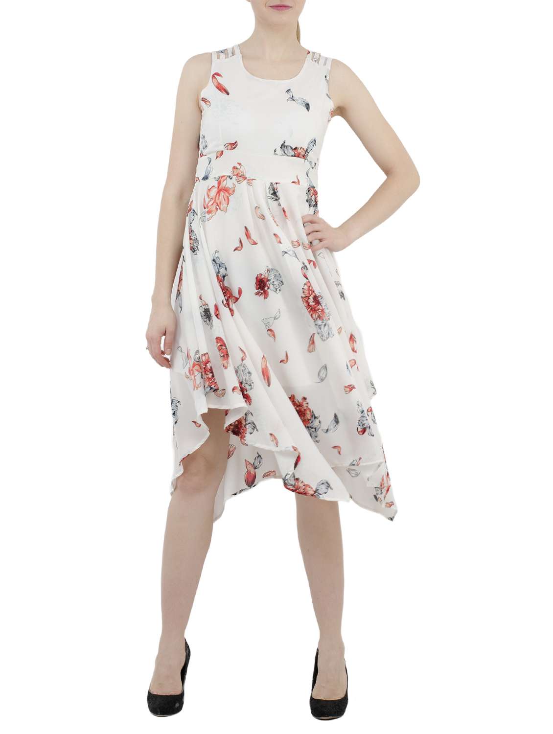 women's asymmetric floral dress