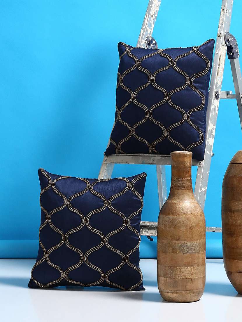 set of 2 embellished cushion covers