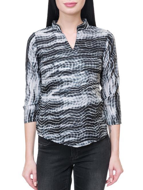 women's straight mandarin neck top - 15036921 - Standard Image - 0