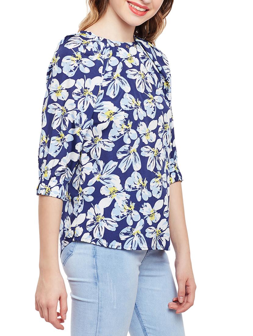 eyelet detail floral top - 15042629 -  Standard Image - 1