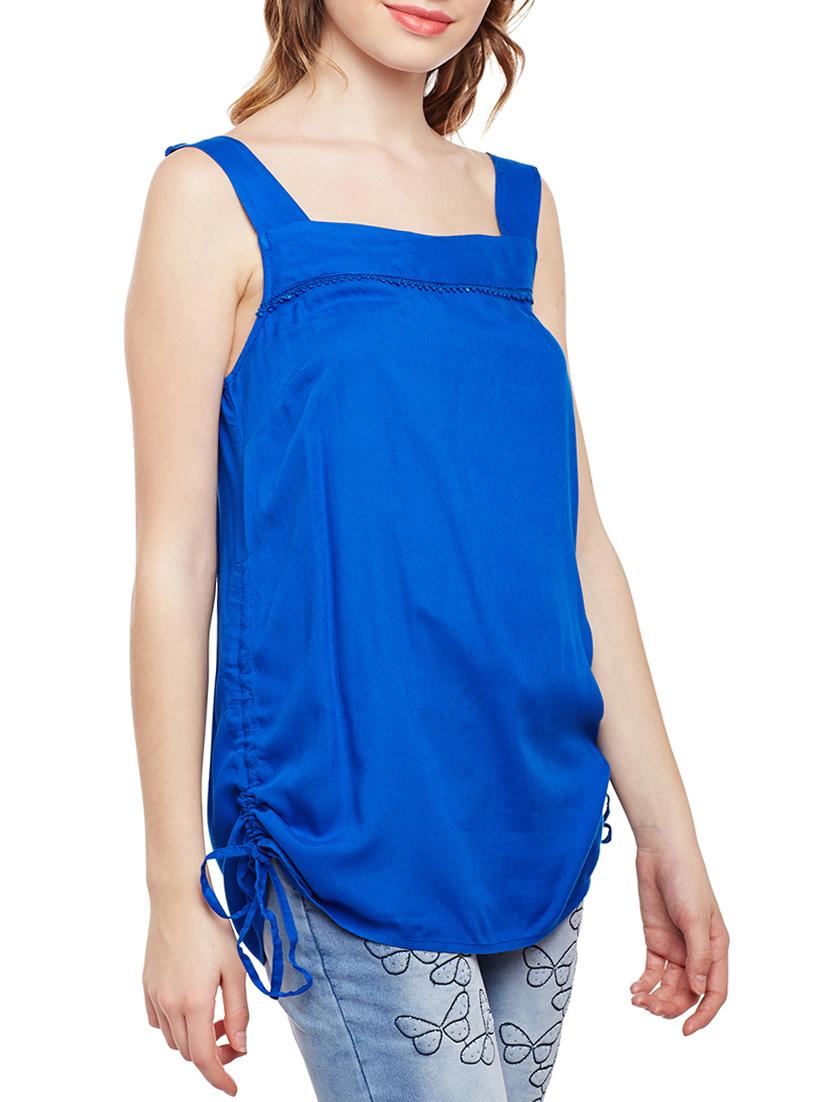 lace detail ruched seam top - 15042632 - Standard Image - 1