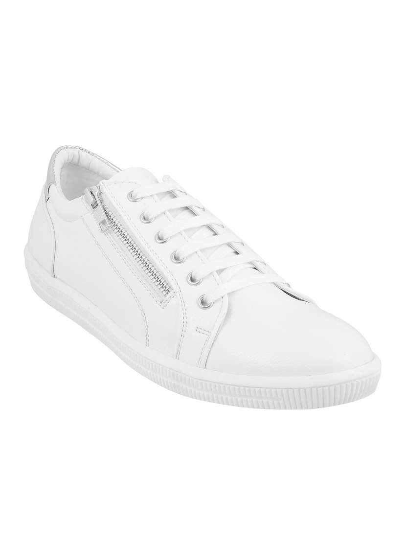 white tpr lace up sneakers