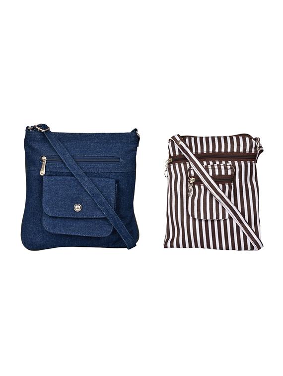 multi colored cotton polyester blend combo sling bag - 15046686 - Zoom Image - 0